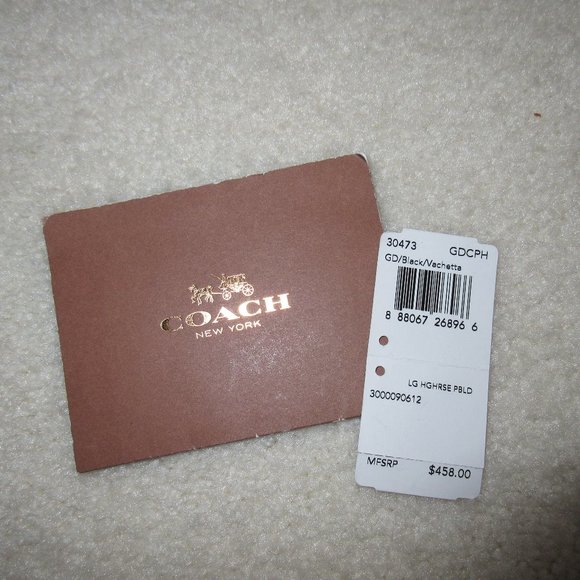 COACH Highrise Black Pebbled Leather Shoulder Bag in Store-Bought / X Condition - Picture 4 of 10